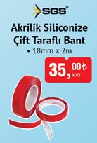 Sgs Akrilik Siliconize Çift Taraflı Bant 18mm x 2m image