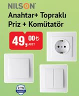 Nilson Anahtar+ Topraklı Priz + Komütatör image
