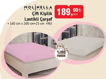 Molinella Lastikli Çarşaf Çift Kişilik image