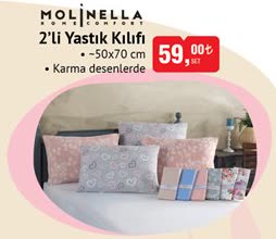 Molinella 2'Li Yastık Kılıfı 50x70 cm image