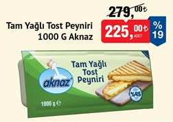 Aknaz Tam Yağlı Tost Peyniri 1000g image