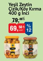Inci Yeşil Zeytin Çizik/Köy Kırma 400 G image