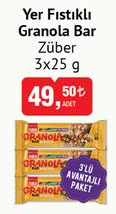 Züber Yer Fıstıklı Granola Bar 3x25g image