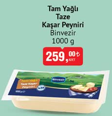 Binvezir Tam Yağlı Taze Kaşar Peyniri 1000g image