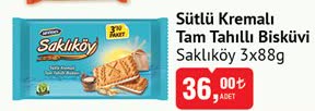 Saklıköy Sütlü Kremalı Tam Tahıllı Bisküvi image