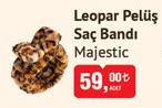 Majestic Leopar Pelüş Saç Bandı image