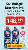 Pril Sıvı Bulaşık Deterjanı Limon 2 X 653 Ml image