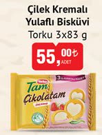 Çilek Kremalı Yulaflı Bisküvi Torku 3x83 G image
