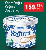Dost Yarım Yağlı Yoğurt 5 Kg image