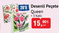 Queen 20'Li Desenli Peçete 3 Katlı image