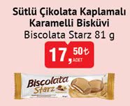 Biscolata Starz 81 G Sütlü Çikolata Kaplamalı Karamelli Bisküvi image