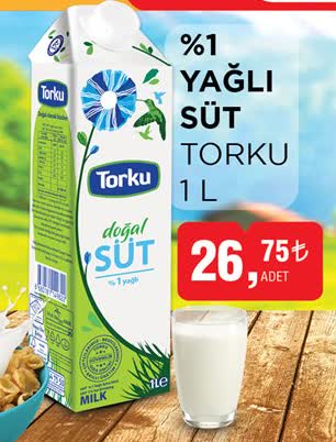 Torku %1 Yağlı Süt 1 L image