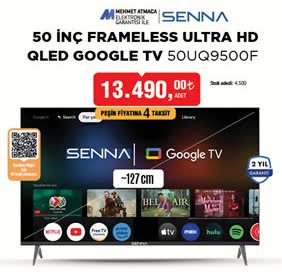 Senna 50 İnç Frameless Ultra Hd Qled Google Tv image