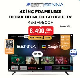 Senna 43 İnç Frameless Ultra Hd Qled Google Tv image