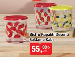 Bistro Kapaklı Desenli Saklama Kabı image