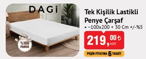 Dagi Tek Kişilik Lastikli Penye Çarşaf 100x200 + 30 Cm image