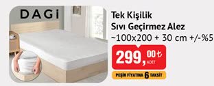 Dagi Tek Kişilik Sıvı Geçirmez Alez 100x200 image