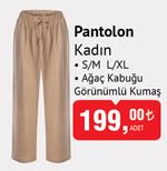 Pantolon Kadın S/M L/XL Ağaç Kabuğu Görünümlü Kumaş image
