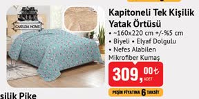 Casilda Home Kapitoneli Tek Kişilik Yatak Örtüsü image