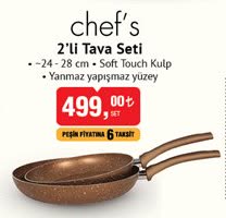 Chef's 2'Li Tava Seti 24-28 cm Soft Touch Kulp image