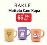 Rakle Mottolu Cam Kupa image