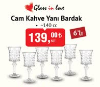 Cam Kahve Yanı Bardak 140 cc image