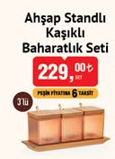 Ahşap Standlı Kaşıklı Baharatlık Seti image