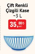 Çift Renkli Çizgili Kase 3 L image