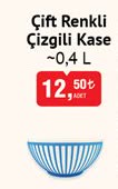 Çift Renkli Çizgili Kase -0,4 L image