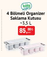 Hobby Life 4 Bölmeli Organizer Saklama Kutusu - 3,5 L image