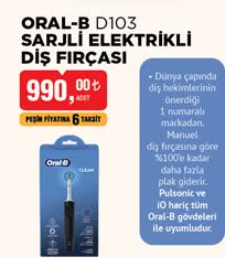 Oral-B D103 Şarjlı Elektrikli Dış Fırçası image