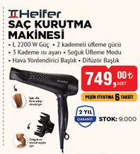 Heifer Saç Kurutma Makinesi 2200 W image