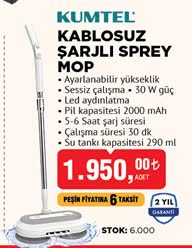 Kumtel Kablosuz Şarjlı Spray Mop image