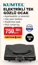 Kumtel Elektrikli Tek Gözlü Ocak image