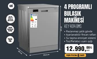 Key 4014 Bms 4 Programlı Bulaşık Makinesi image