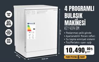 Key 4014 Bm 4 Programlı Bulaşık Makinesi image