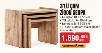 Ceramical 3lü Cam Zigon Sehpa image