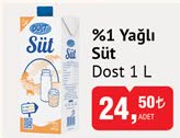 Dost 1 L %1 Yağlı Süt image