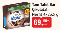 Nesfit Tam Tahıl Bar Çikolatalı 4x23,5 g image