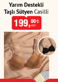Casilli Yarım Destekli Taşlı Sütyen image