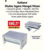 Katlanır Oluklu Izgara Mangal Mizan 0,5 Mm Kalınlık image