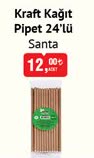 Santa Kraft Kağıt Pipet 24'lü image