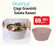Okyanus Home Çizgi Gravürlü Salata Kasesi image