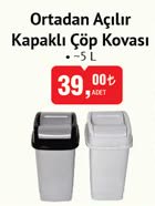 Ortadan Açılır Kapaklı Çöp Kovası 5L image