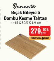 Benante Bıçak Bileyicili Bambu Kesme Tahtası 45 X 30.5 X 1.9 cm image