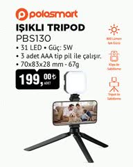Polosmart Işıklı Tripod PBS130 image