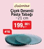 Colorina Çiçek Desenli Pasta Tabağı -21 cm image
