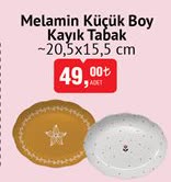 Melamin Küçük Boy Kayık Tabak 20,5x15,5 cm image