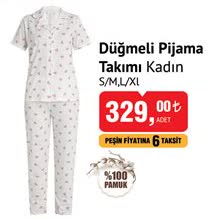 Düğmeli Pijama Takımı Kadın image