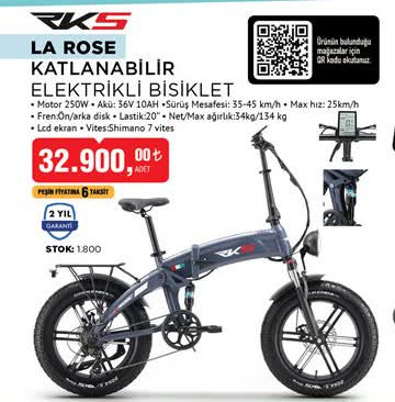 RKS La Rose Katlanabilir Elektrikli Bisiklet image